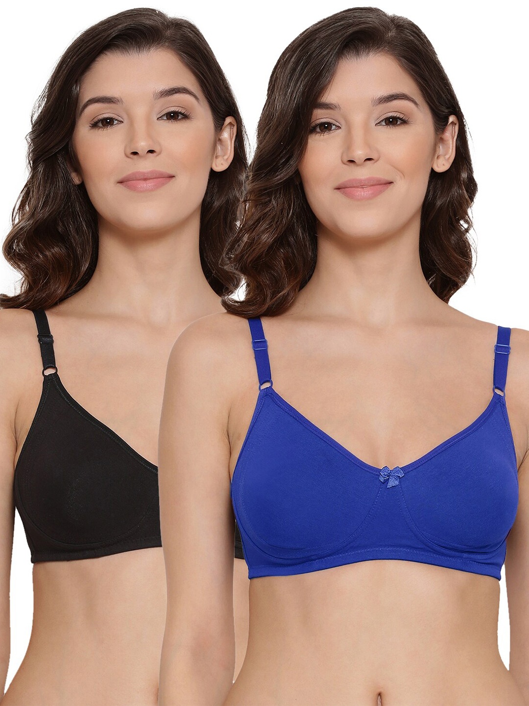 

LYRA Pack Of 2 Combed Cotton Seamless Moulded Encircled Bra, Blue