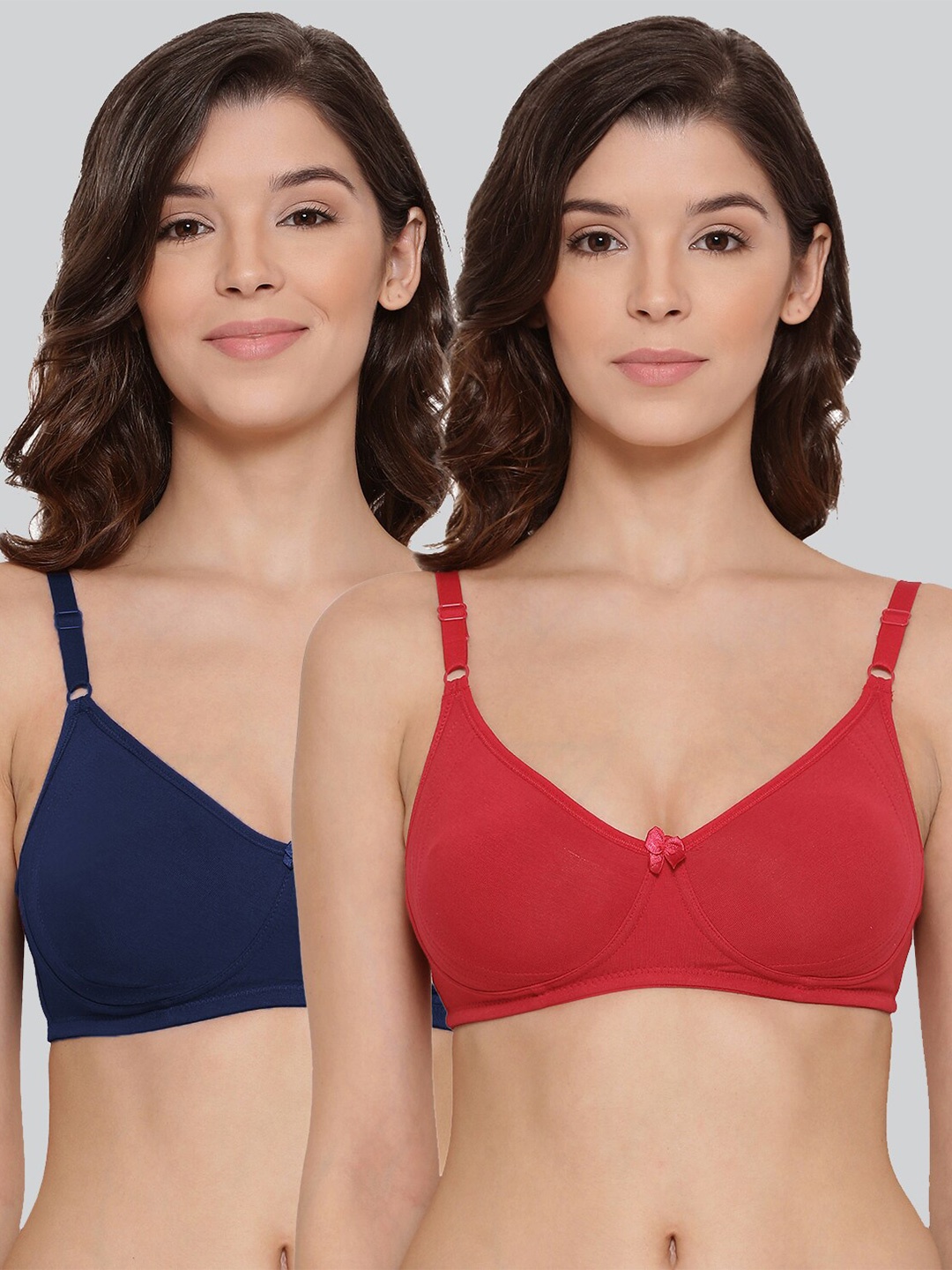 

LYRA Pack Of 2 Combed Cotton Seamless Moulded Encircled Bra, Red