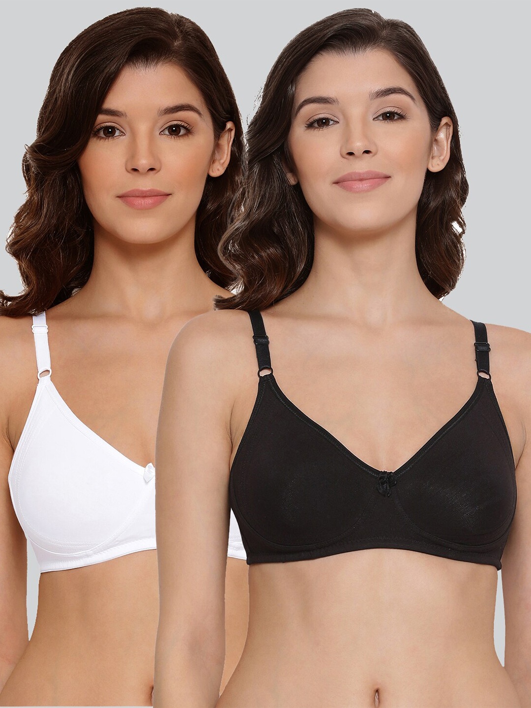 

LYRA Pack Of 2 Combed Cotton Seamless Moulded Encircled Bra, Black