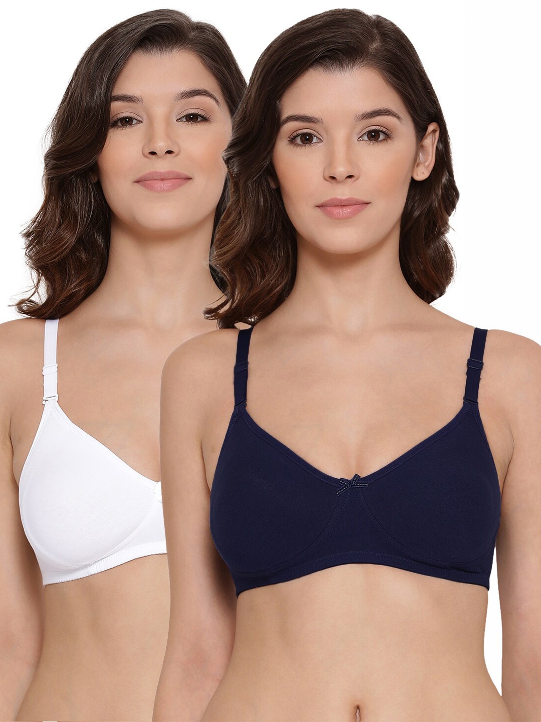 

LYRA Pack Of 2 Combed Cotton Wirefree Secret Support Bra with Detachable Strap, White
