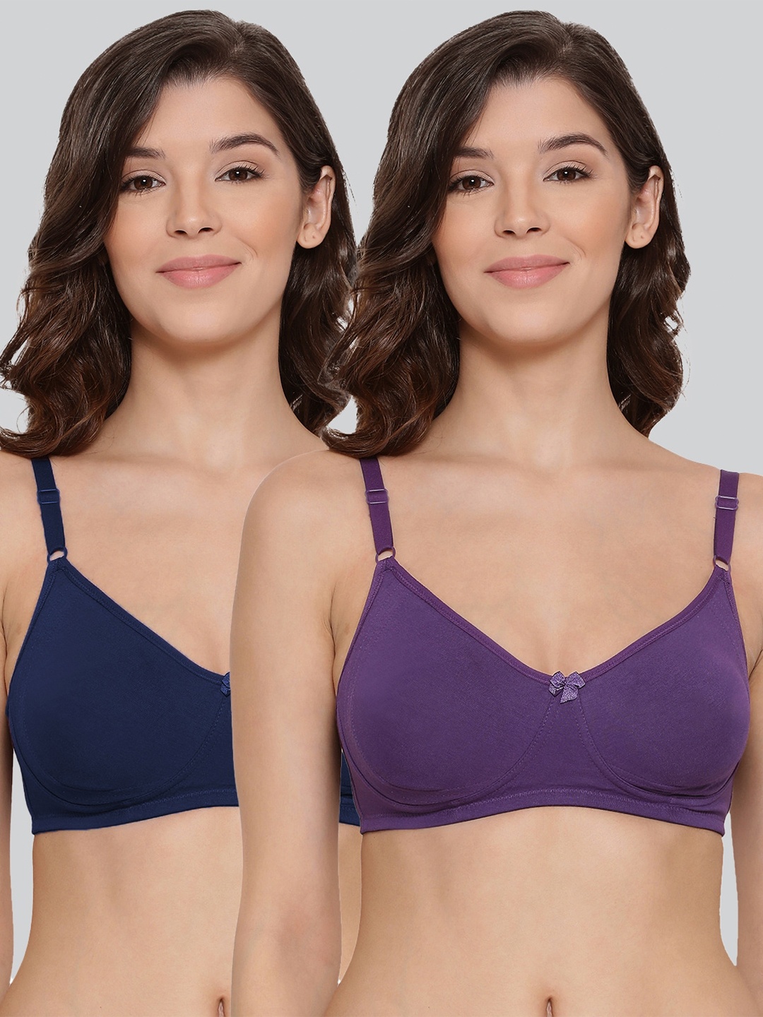 

LYRA Pack Of 2 Combed Cotton Seamless Moulded Encircled Bra, Purple