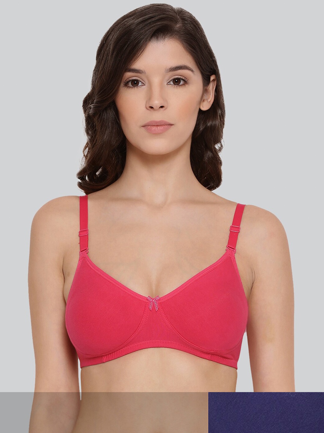 

LYRA Pack Of 2 Combed Cotton Wirefree Secret Support Bra with Detachable Strap, Purple