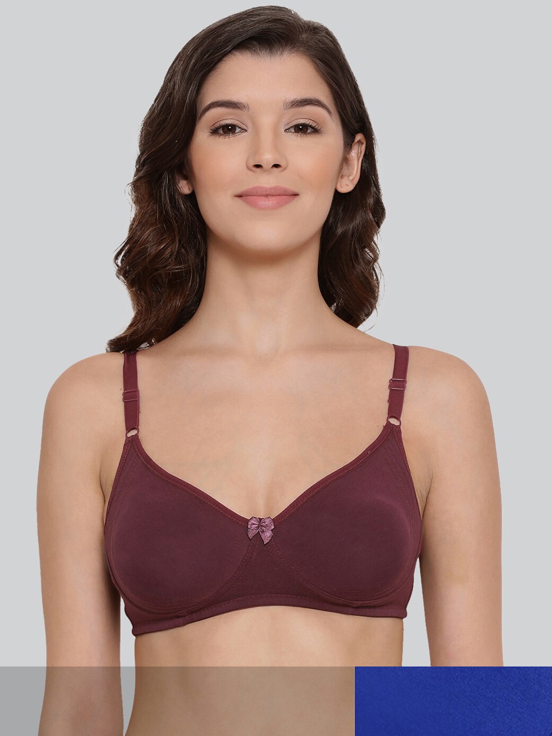 

LYRA Pack Of 2 Combed Cotton Seamless Moulded Encircled Bra, Blue