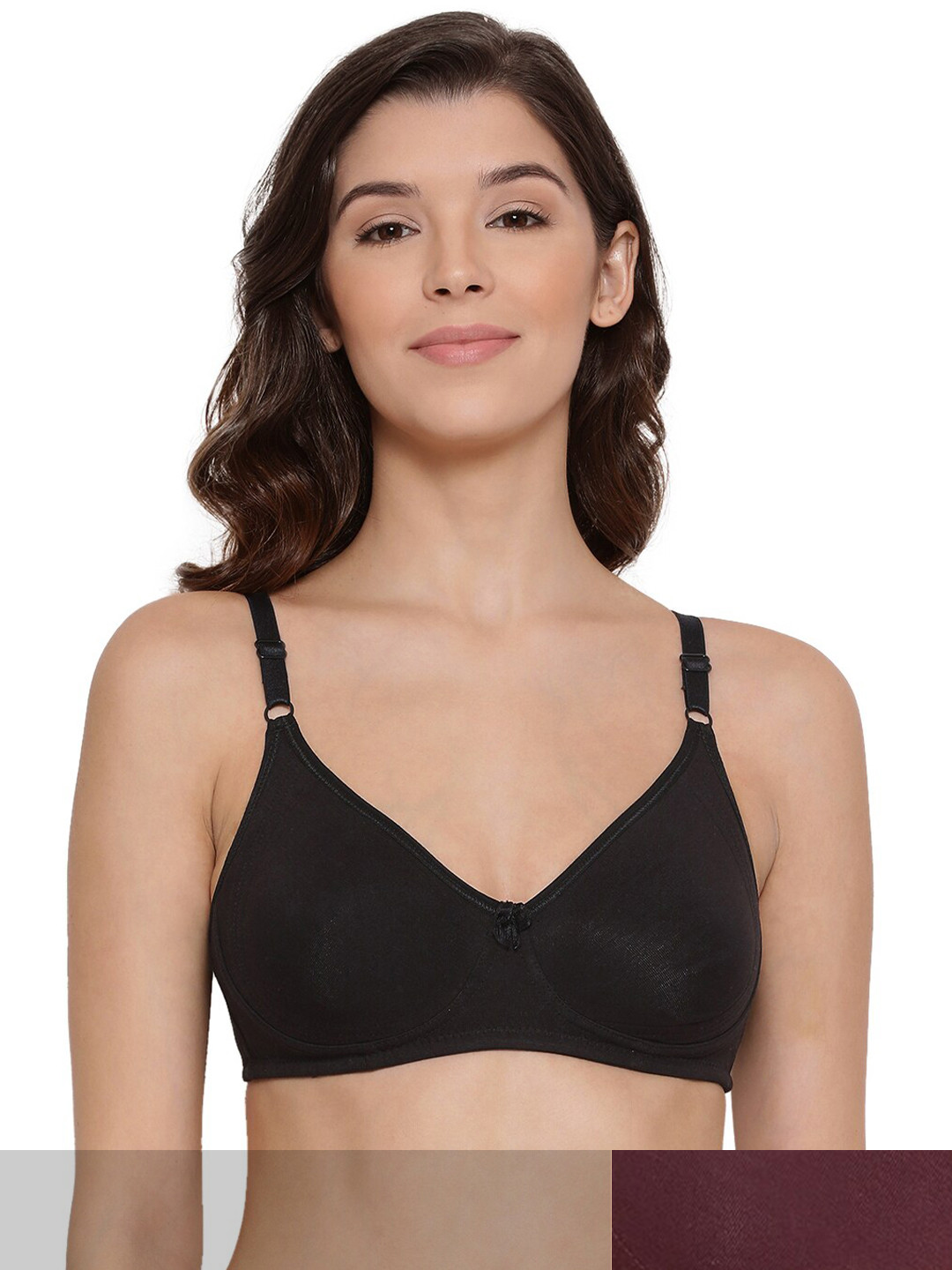 

LYRA Pack Of 2 Combed Cotton Seamless Moulded Encircled Bra, Black