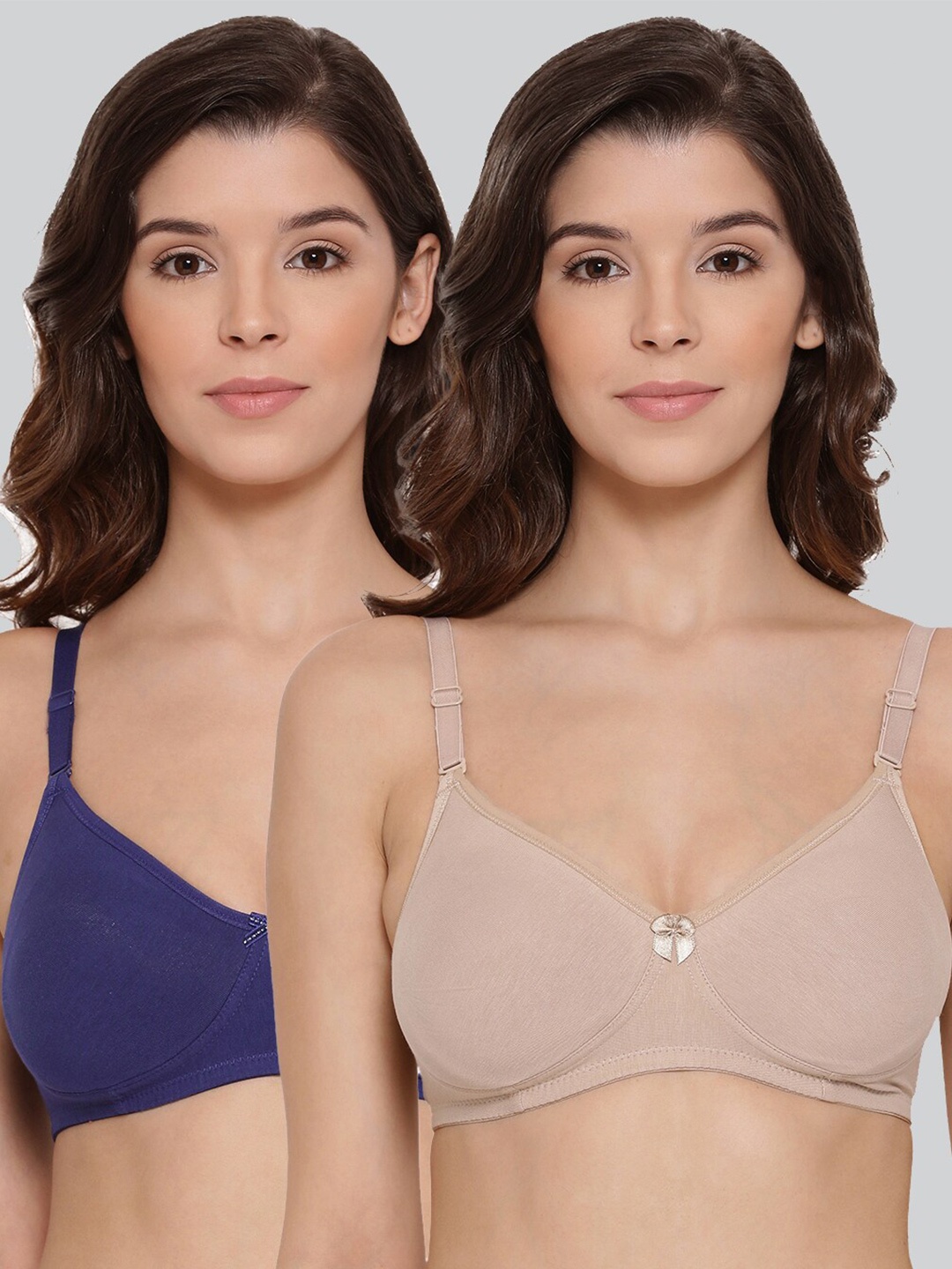

LYRA Purple & Beige Pack of 2 Side Shaper Cotton Bra