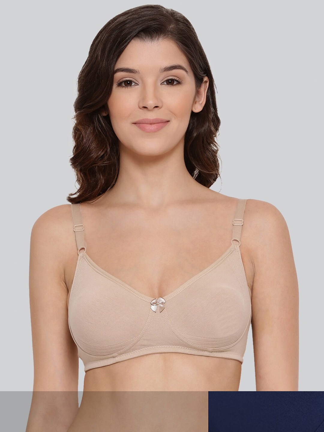 

LYRA Pack Of 2 Combed Cotton Seamless Moulded Encircled Bra, Blue