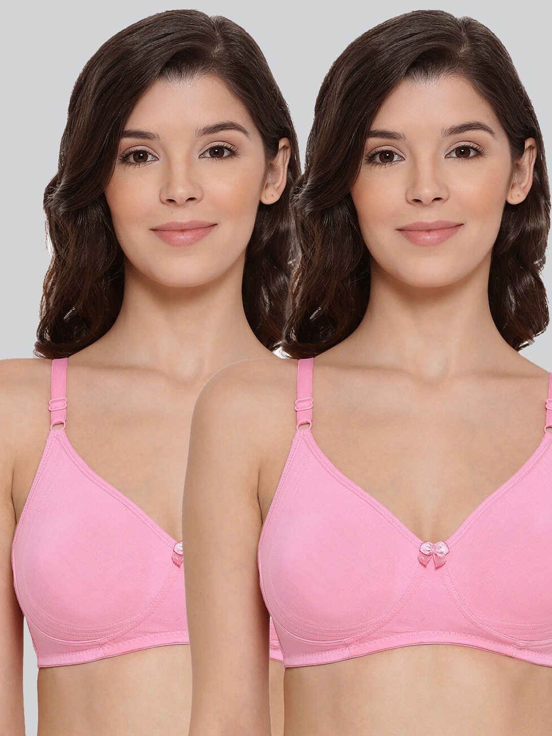 

LYRA Pack Of 2 Combed Cotton Seamless Moulded Encircled Bra, Pink