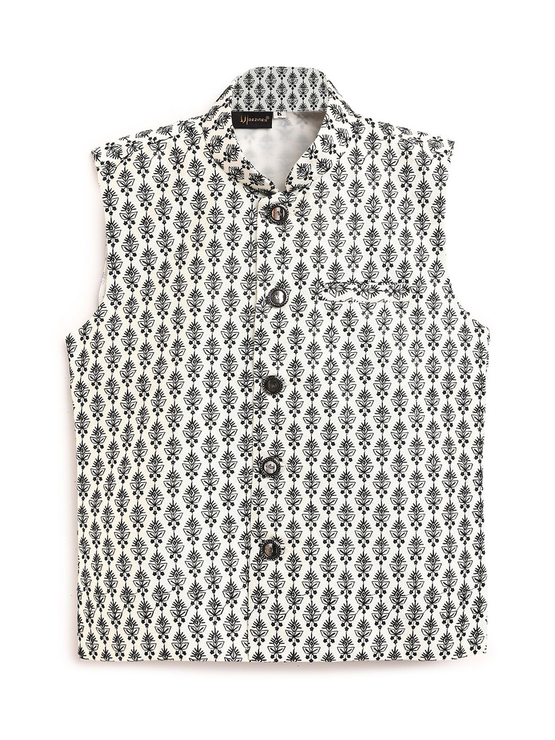 

Aj DEZInES Boys Floral Buta Embroidered Nehru Jacket, Lime green