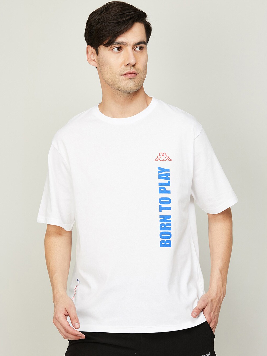 

Kappa Men White Typography Printed Cotton T-shirt