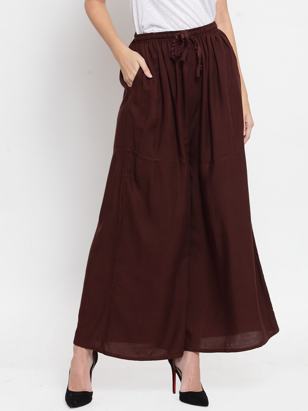 

Clora Creation Women Coffee Brown Solid Flared Palazzo