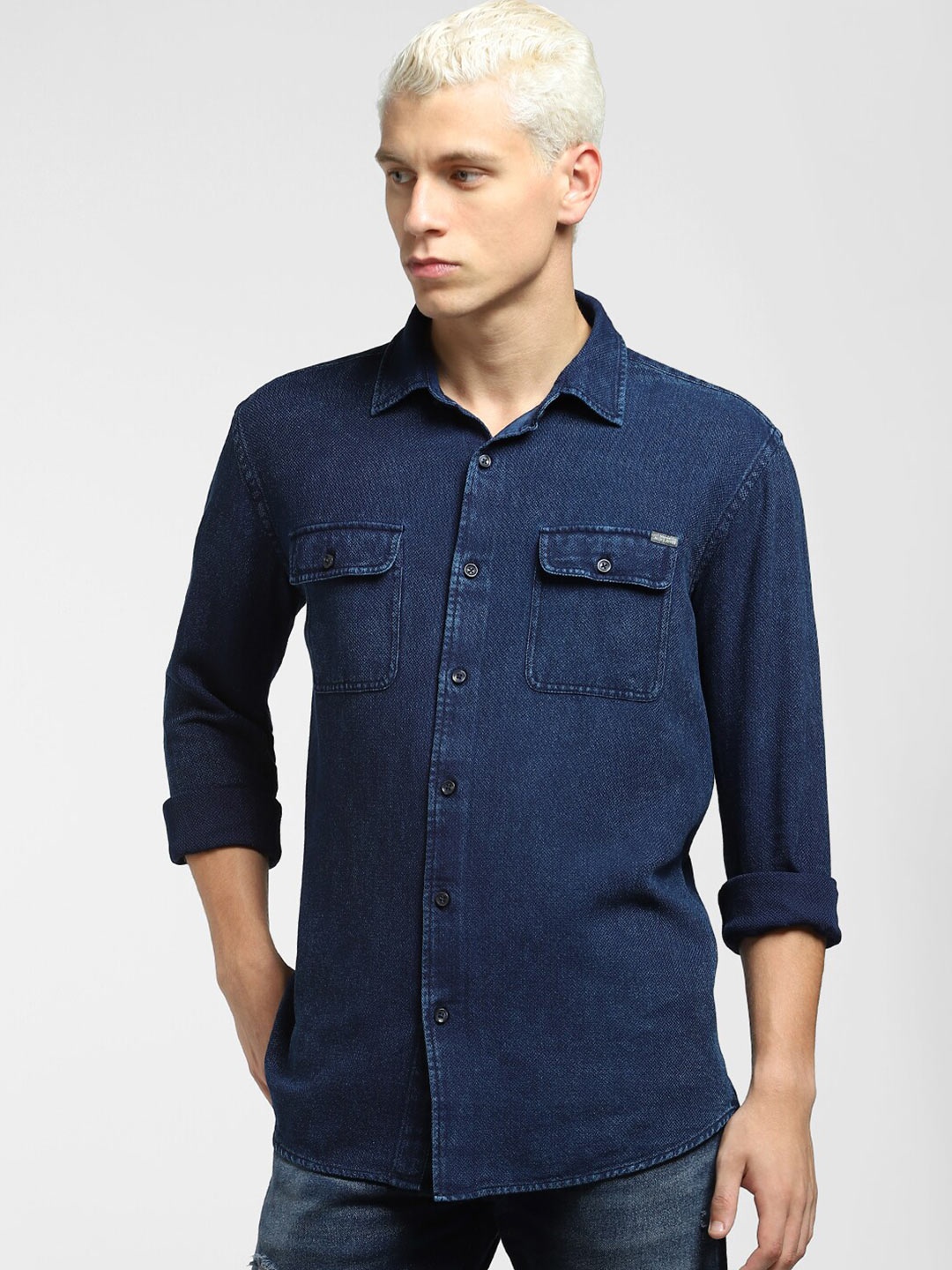 

Jack & Jones Men Blue Casual Shirt