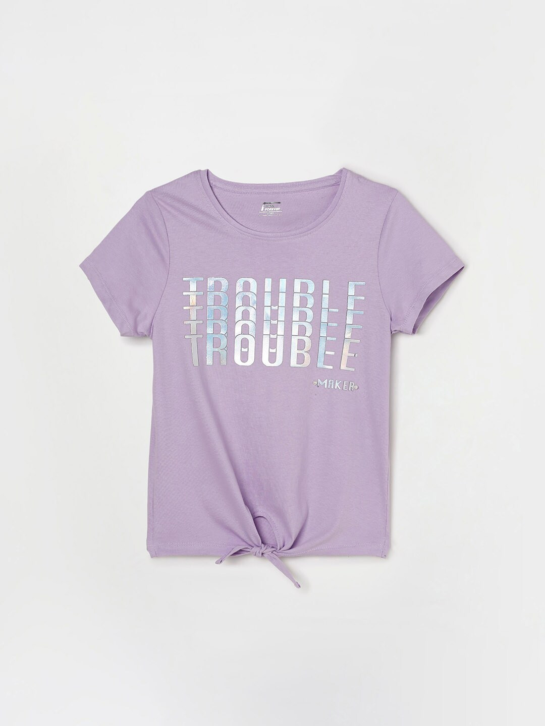 

Fame Forever by Lifestyle Girls Lavender Printed Cotton T-shirt