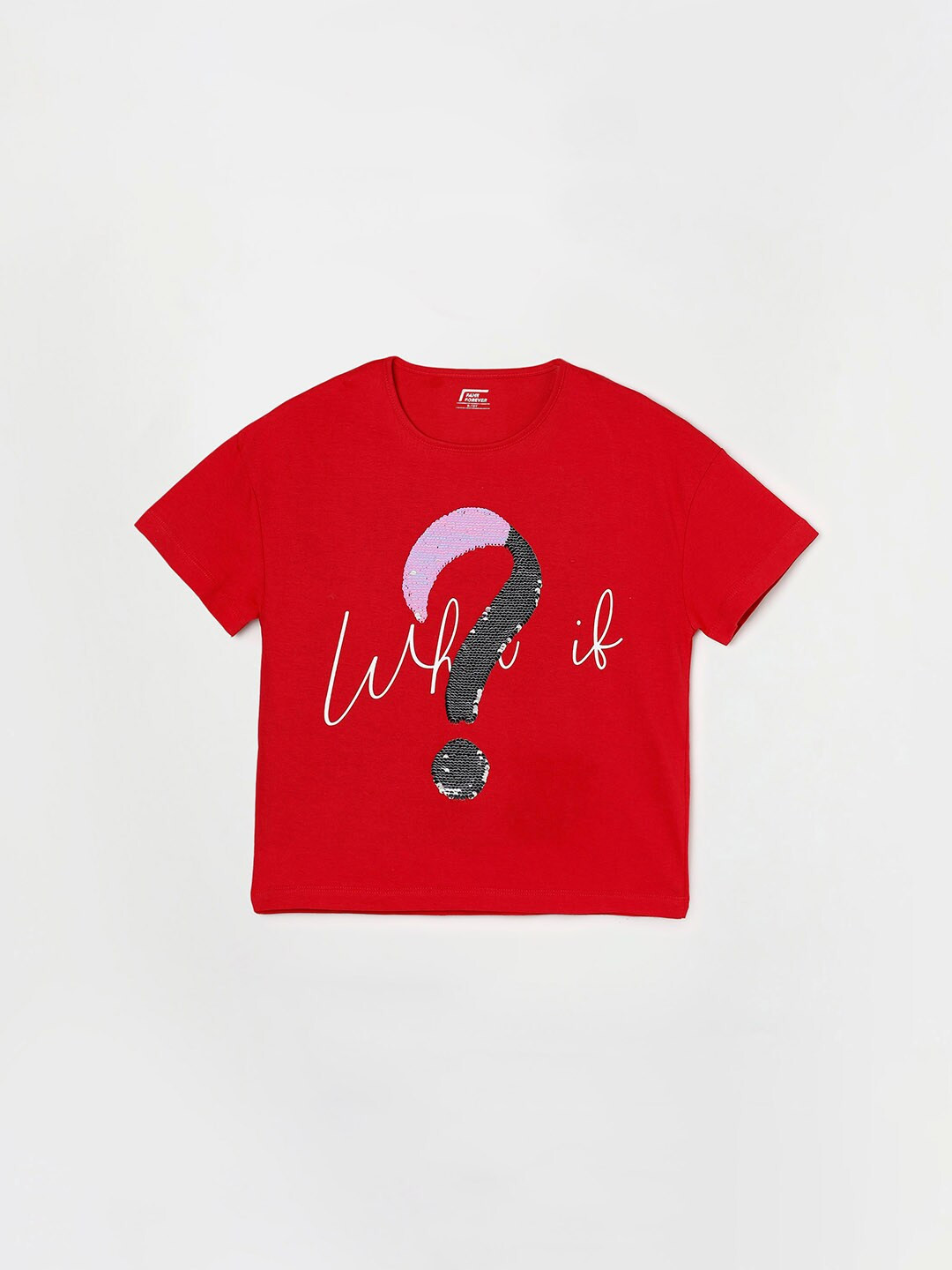 

Fame Forever by Lifestyle Girls Red Typography Printed Cotton T-shirt