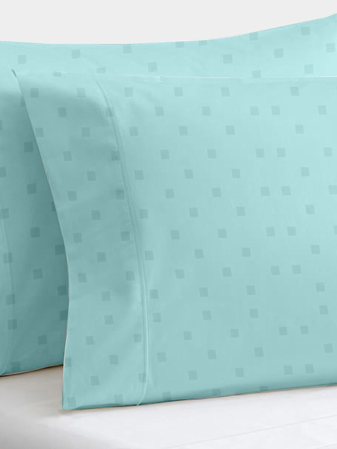 

BLUE DAHLIA Turquoise Blue 300 TC Pure Cotton Printed Pillow Cover