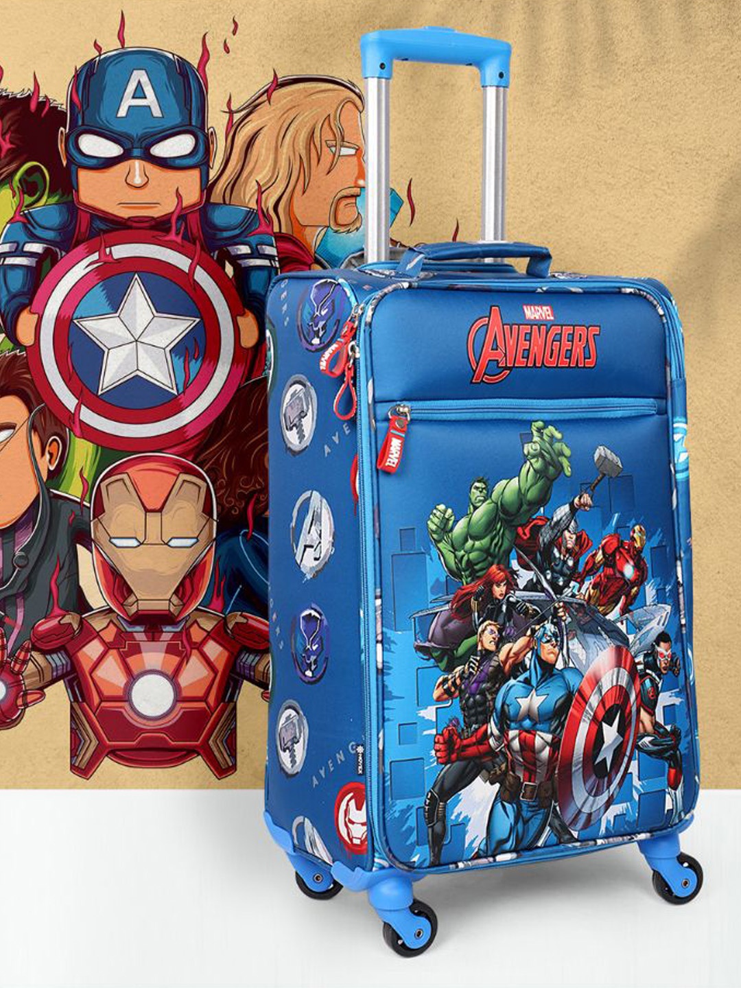 

NOVEX Kids Blue Printed Trolley Bag