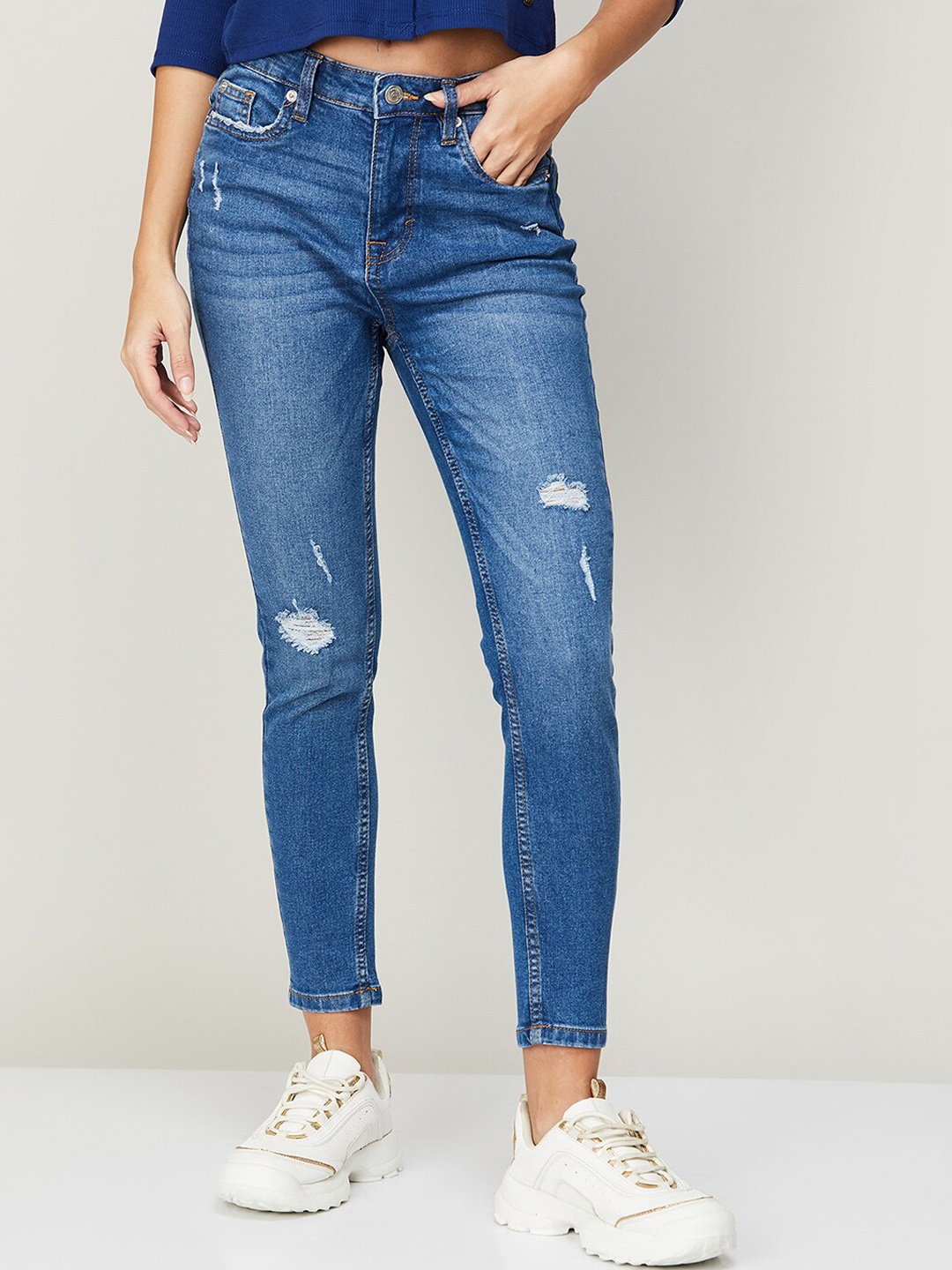 

Fame Forever by Lifestyle Women Blue Light Fade Skinny Fit Cotton Jeans