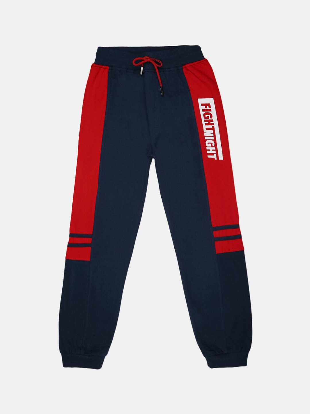 

V-Mart Boys Navy Blue & Red Colourblocked Cotton Joggers