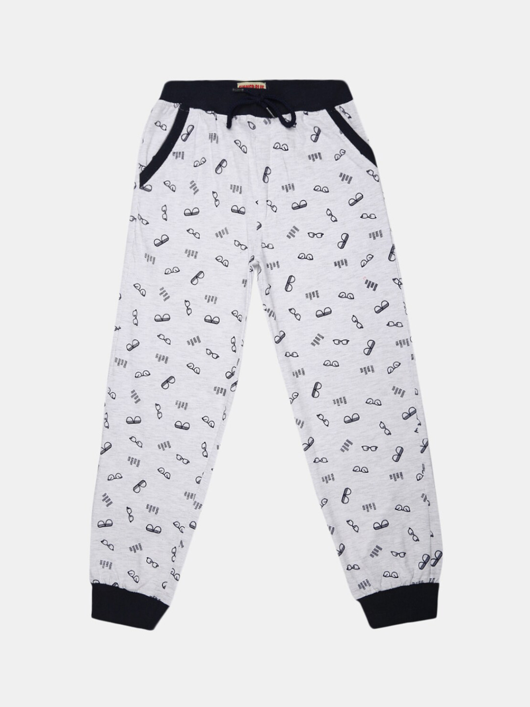 

V-Mart Boys Light Grey Printed Cotton Single Jersey Lounge Joggers