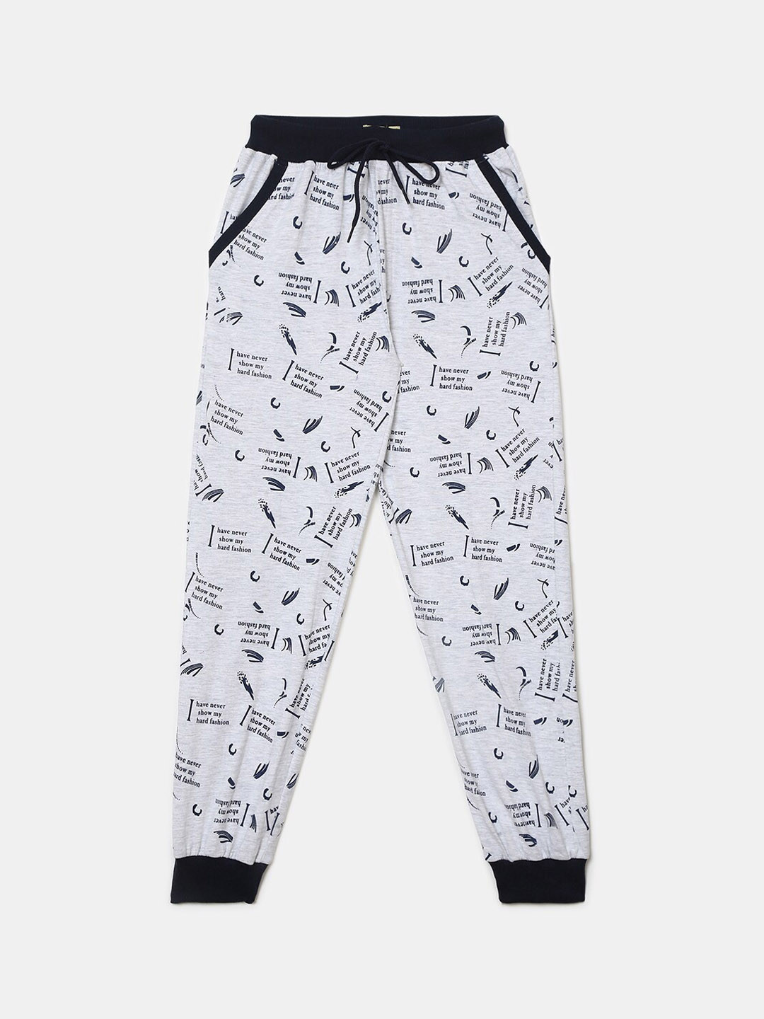 

V-Mart Boys Printed Cotton Joggers, Grey