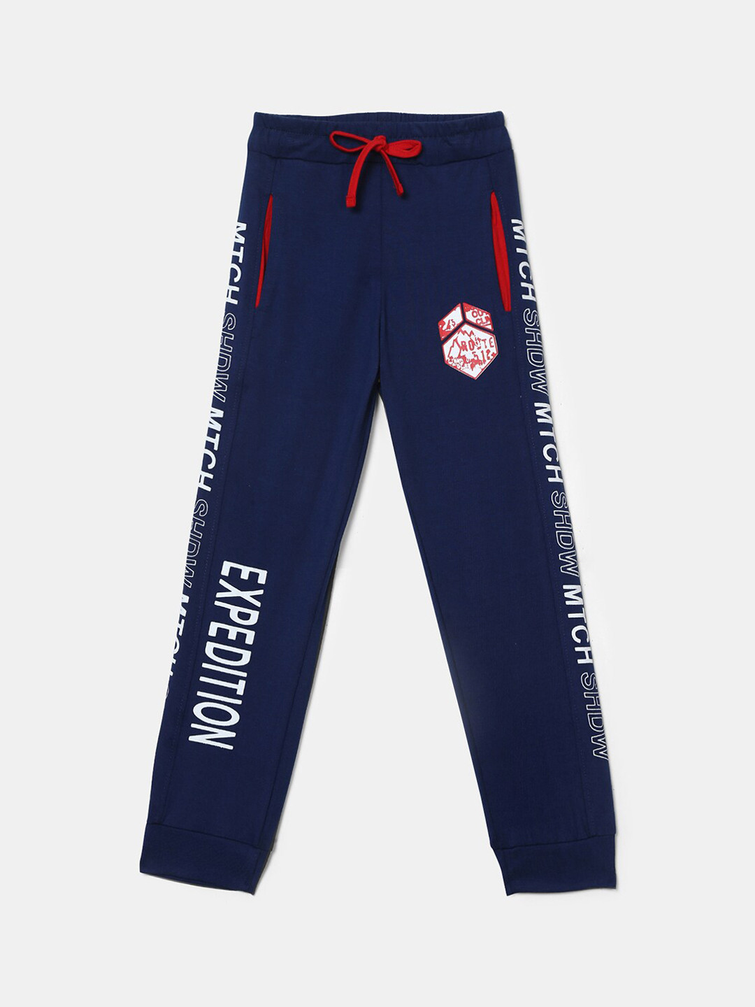 

V-Mart Boys Navy Blue Printed Cotton Track Pant
