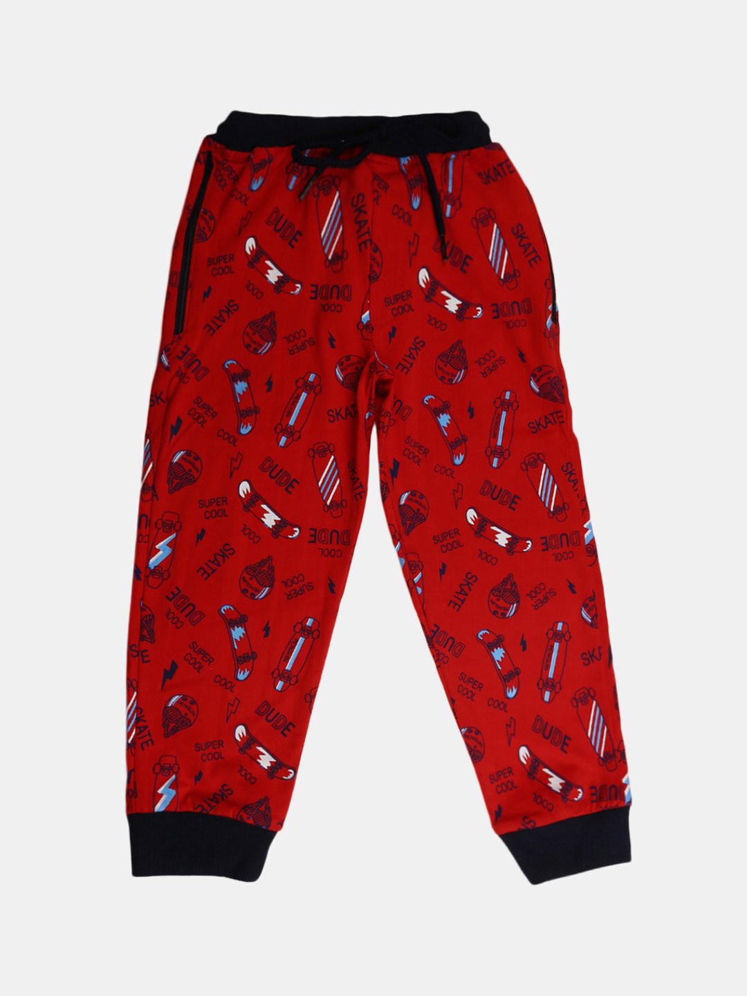 

V-Mart Boys Red Printed Cotton Single Jersey Joggers