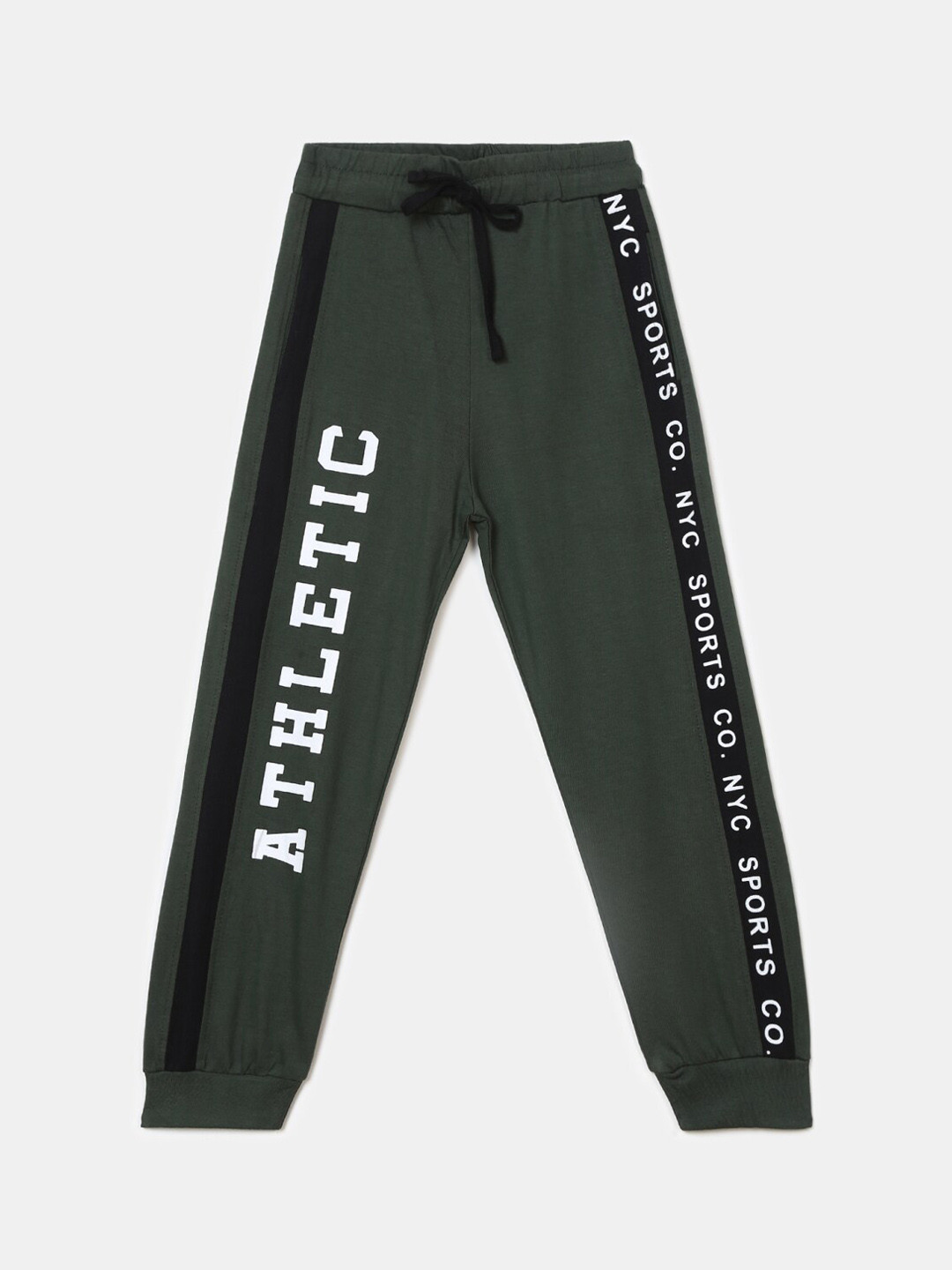 

V-Mart Boys Typography Printed Cotton Joggers, Olive