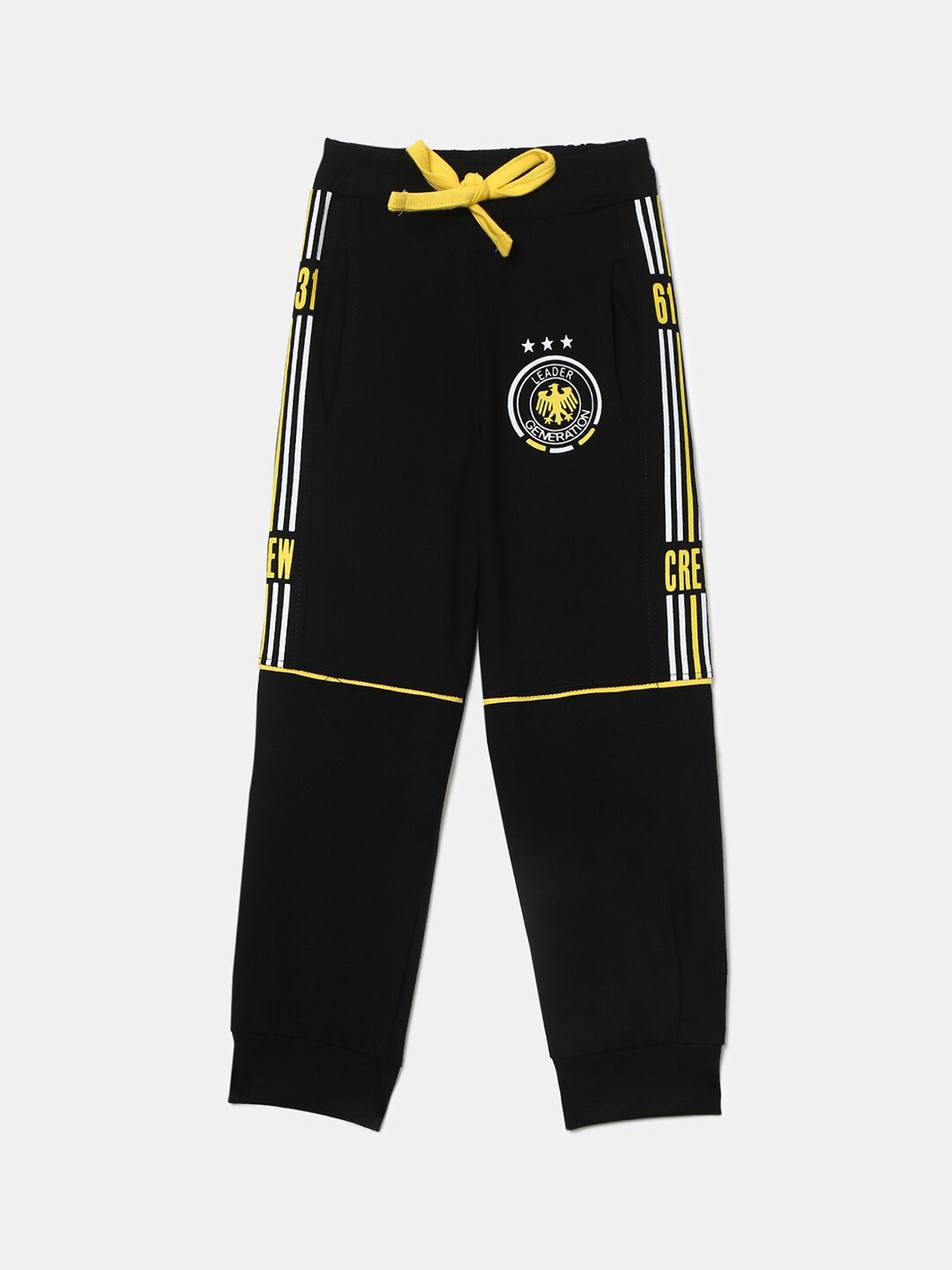 

V-Mart Boys Black Printed Cotton Single Jersey Lounge Joggers
