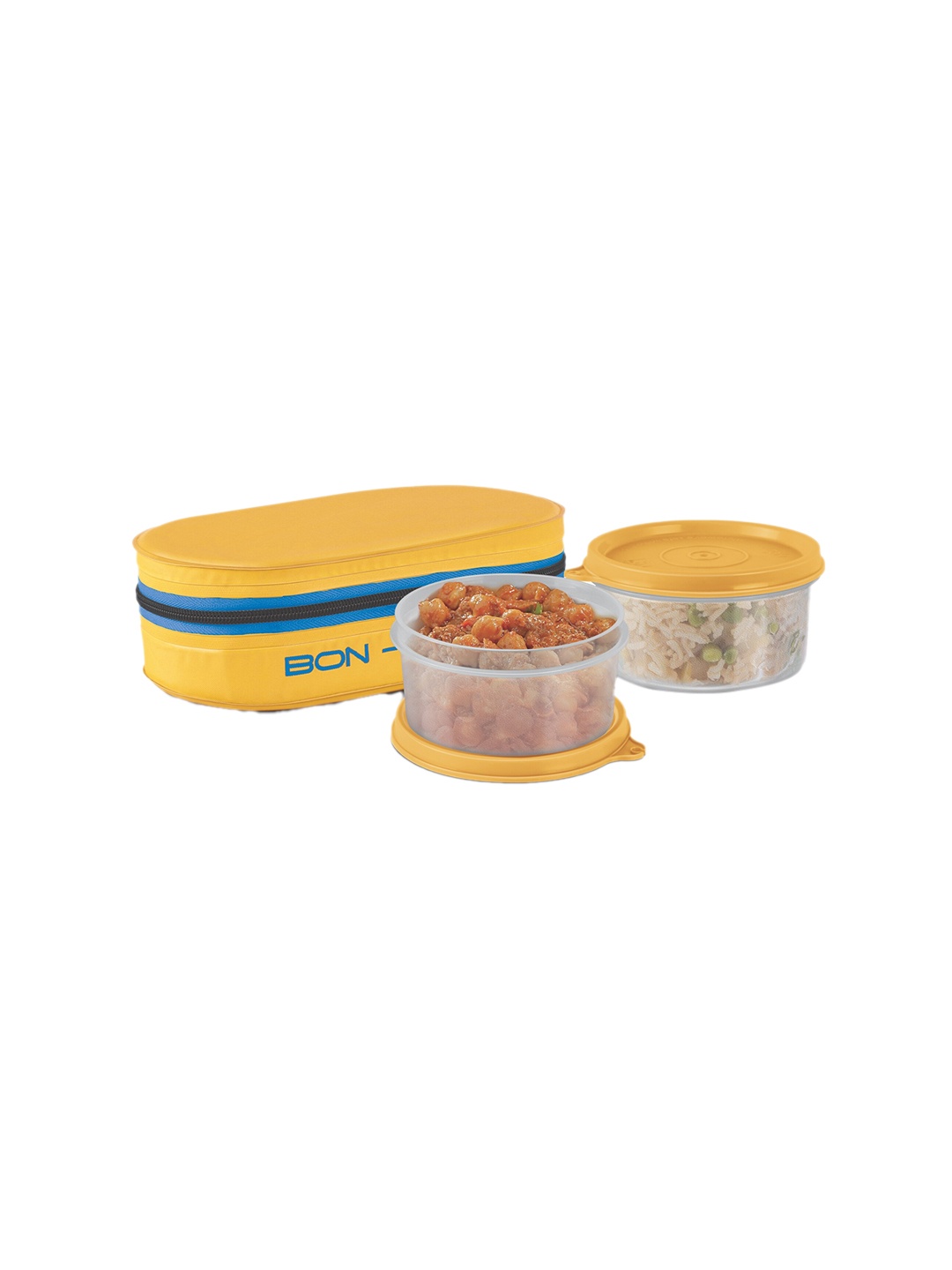 

Milton Set of 2 New Bon Bon Lunch Box with Containers 280 ml Each, Yellow
