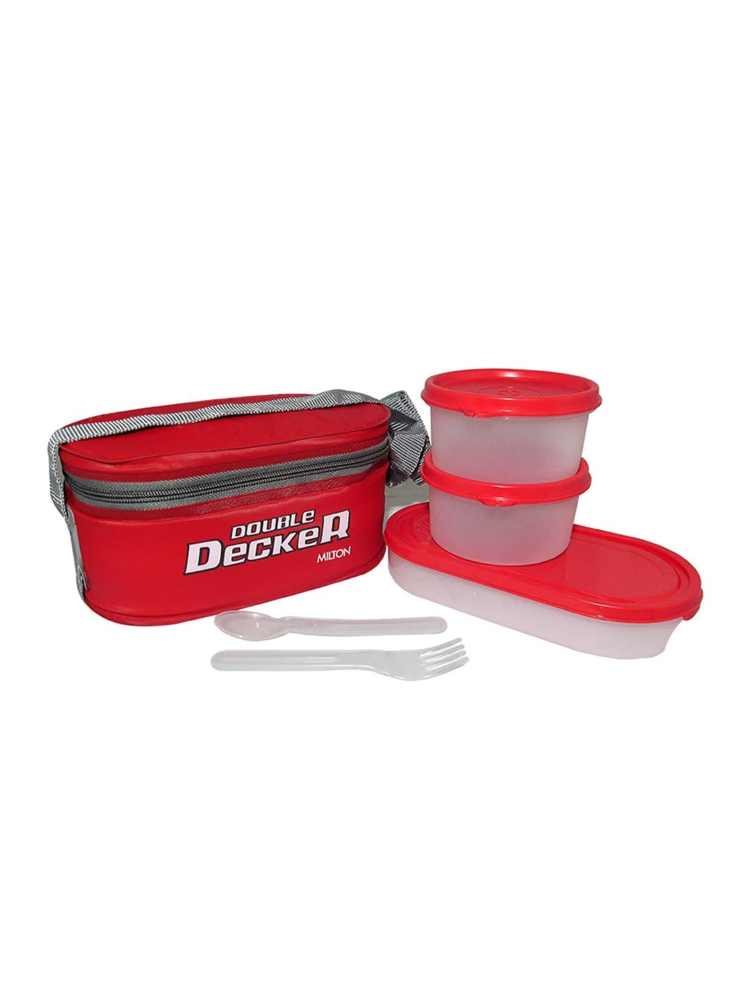 

Milton Set of 3 Red Plastic Double Decker Lunch Box Containers