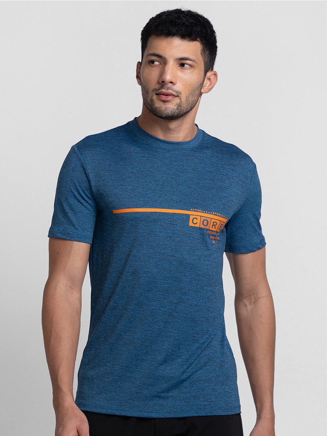 

Globus Men Blue Printed Slim Fit T-shirt