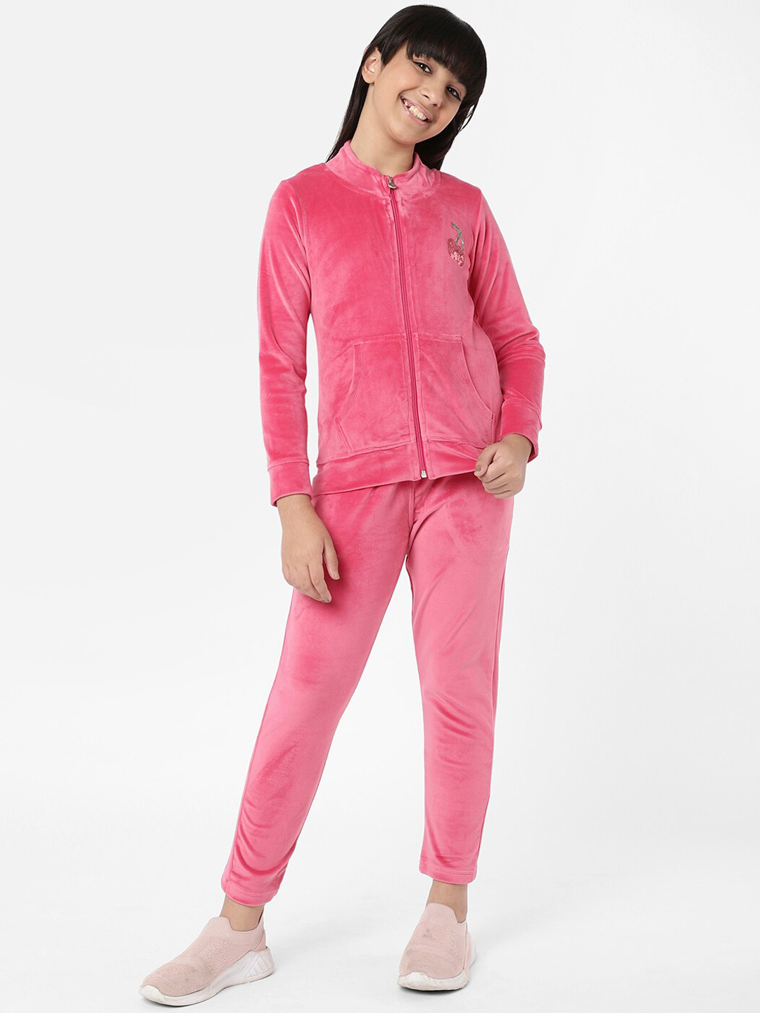 

Sweet Dreams Girls Pink Solid Tracksuit