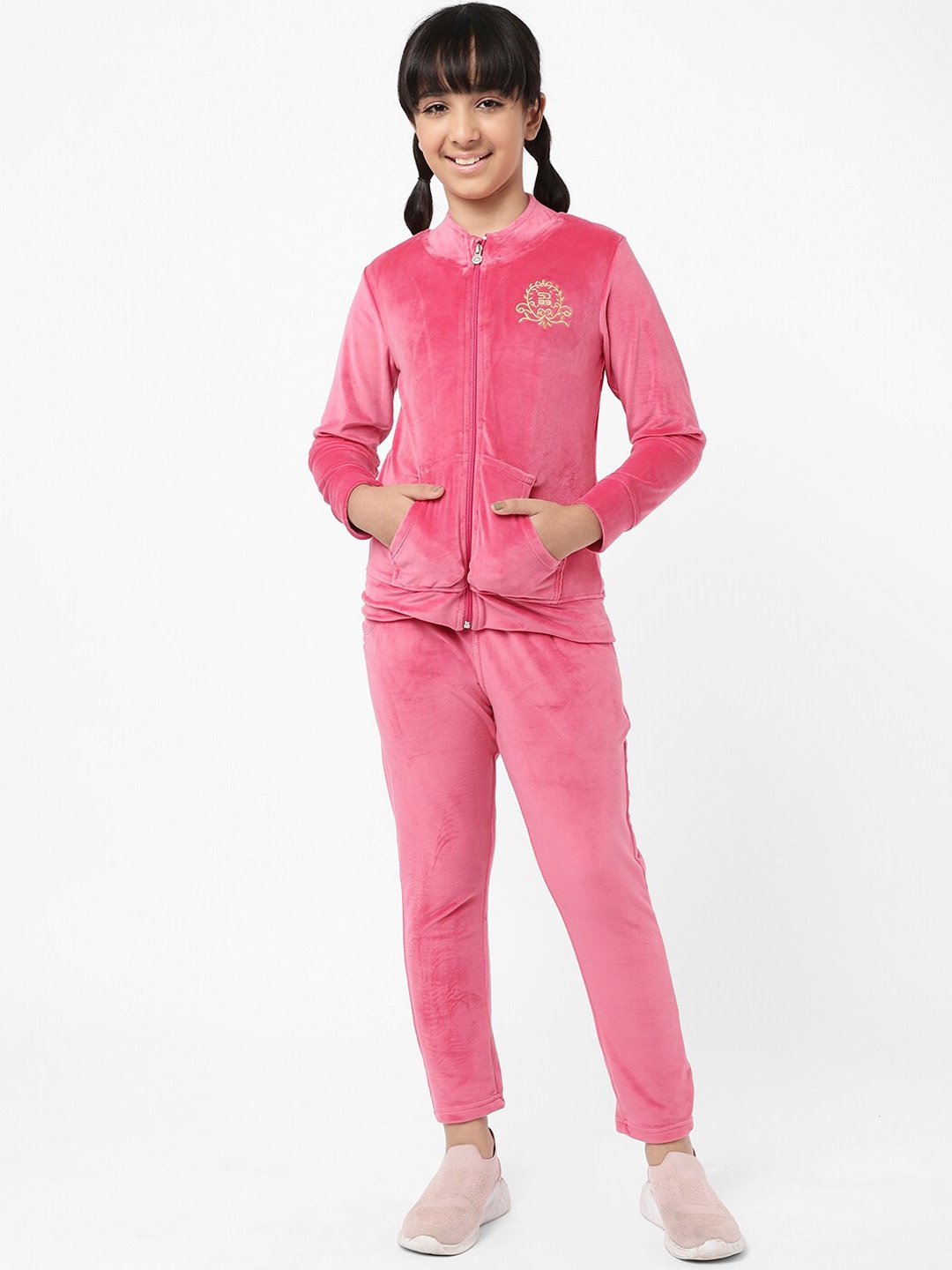 

Sweet Dreams Girls Pink Solid Tracksuits