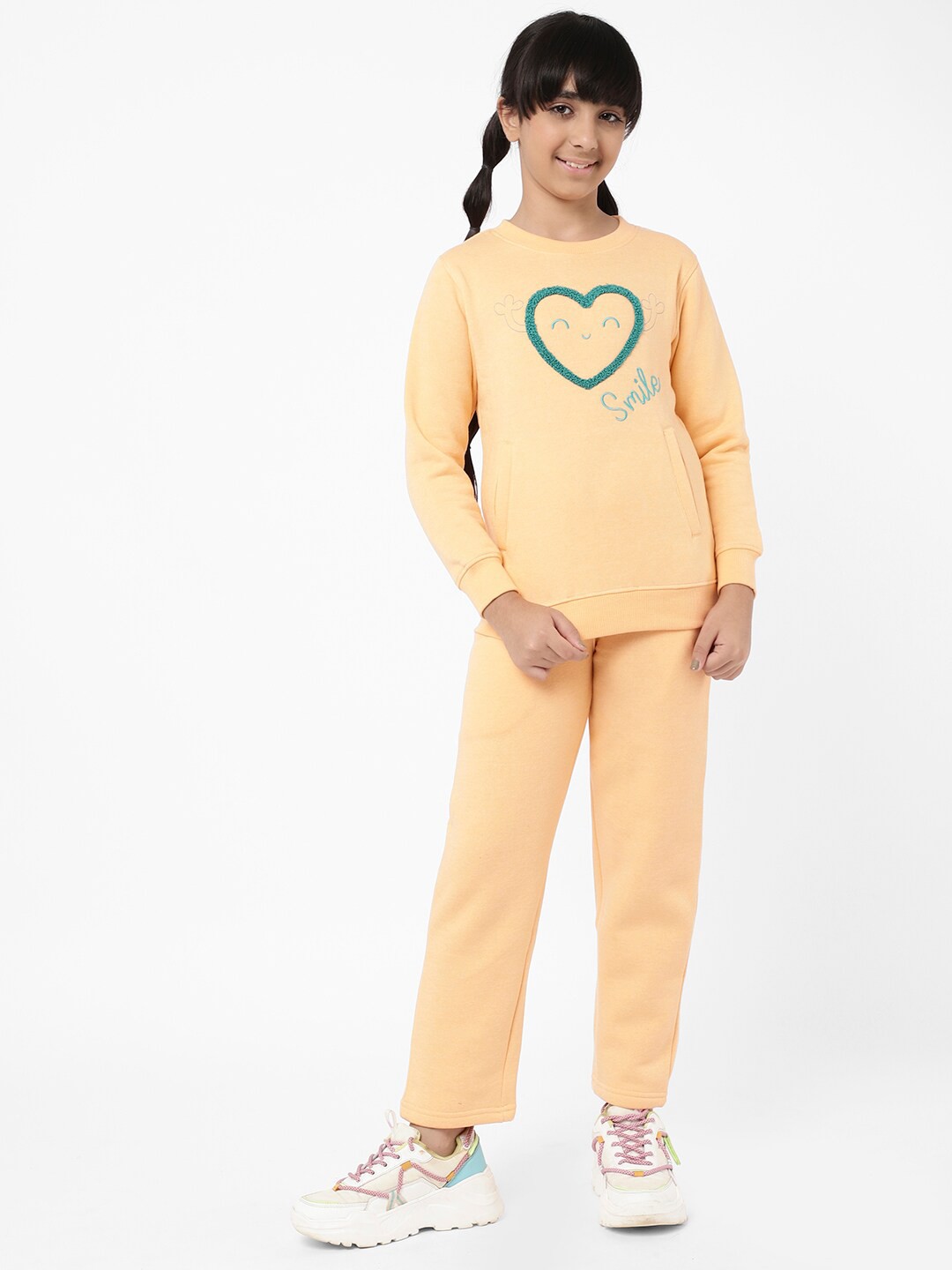 

Sweet Dreams Girls Orange Printed Tracksuits