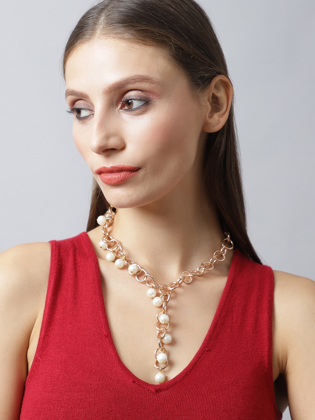 

Madame Gold & White Rose Gold-Plated Necklace