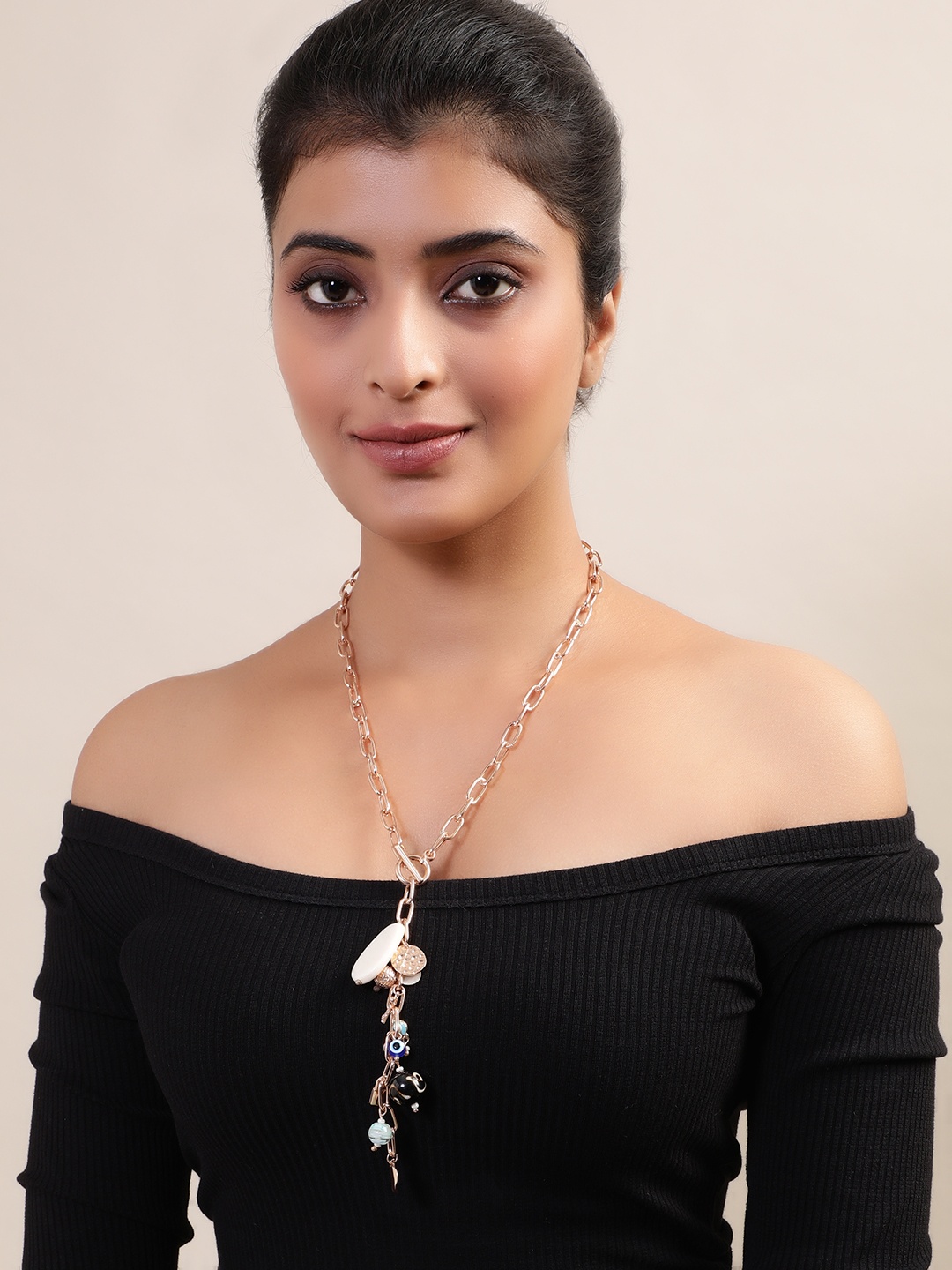 

Madame Rose Gold & White Rose Gold-Plated Necklace