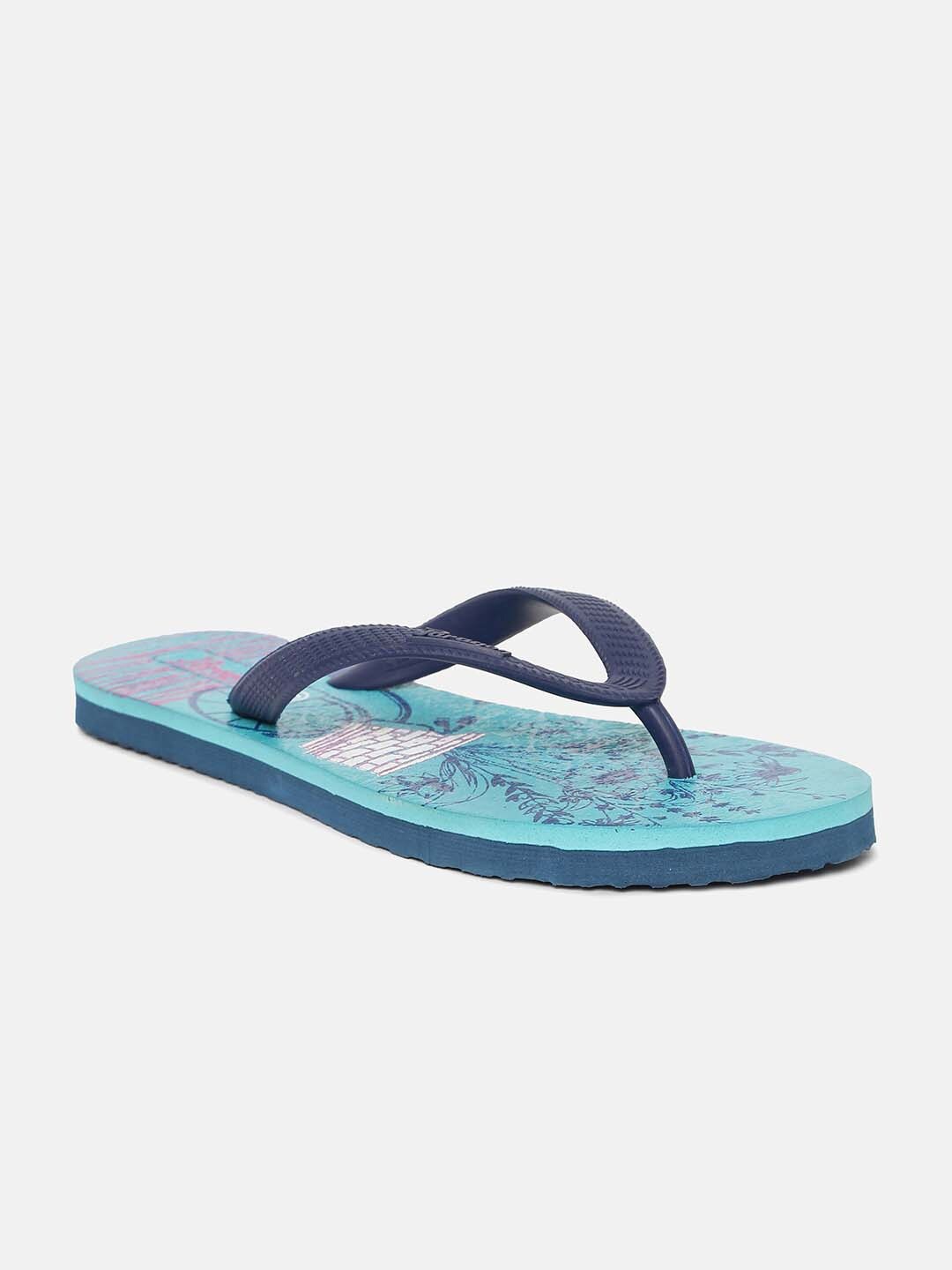 

Paragon Women Turquoise Blue & White Printed Rubber Thong Flip-Flops