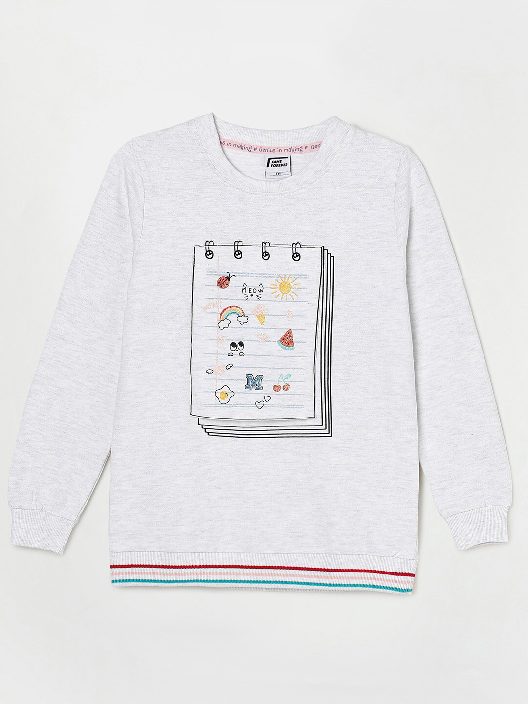 

Fame Forever by Lifestyle Girls Grey Printed Pure Cotton Sweatshirt