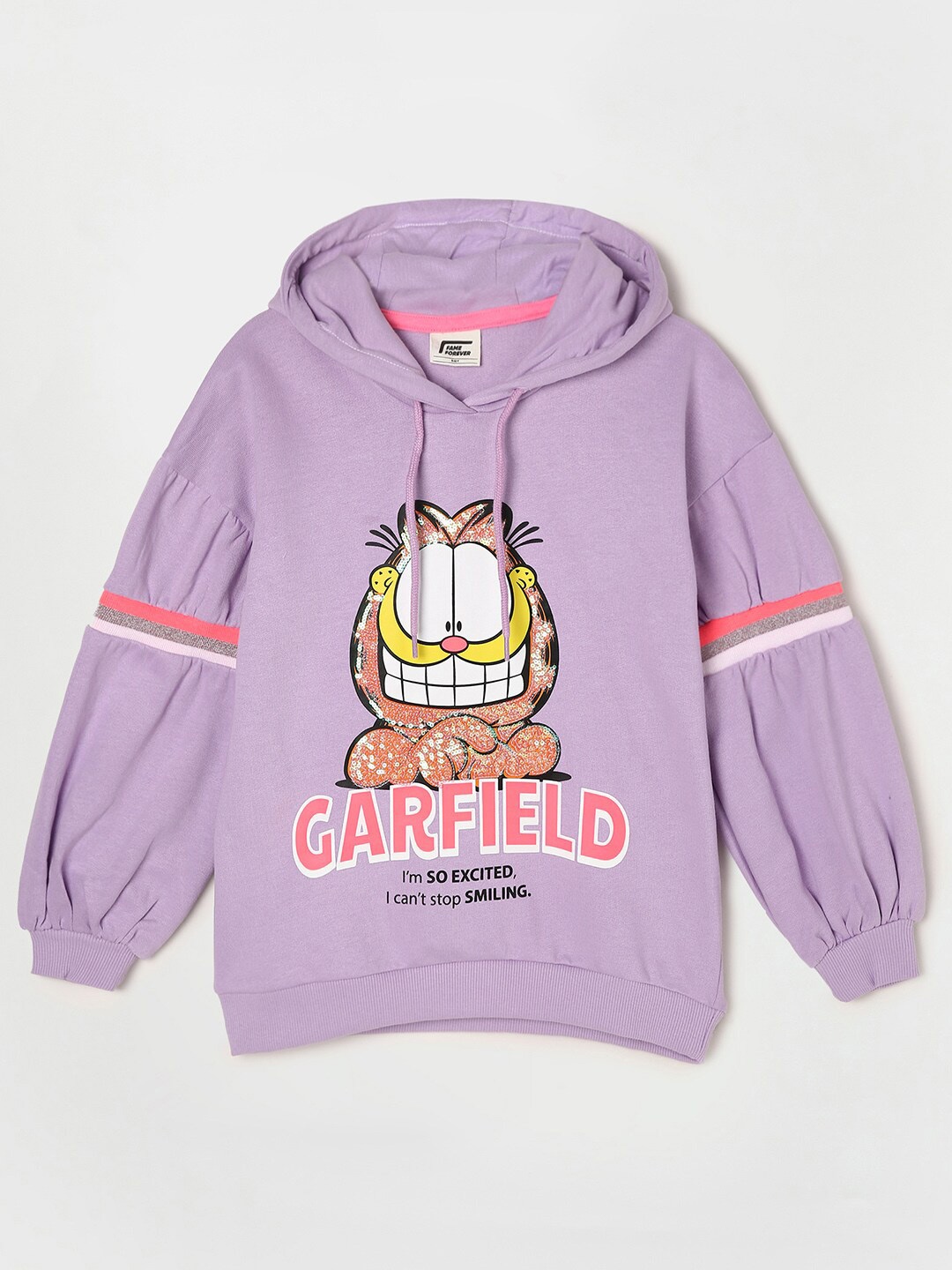 

Fame Forever by Lifestyle Girls Purple Garfield Print Hooded Pure Cotton Sweatshirt