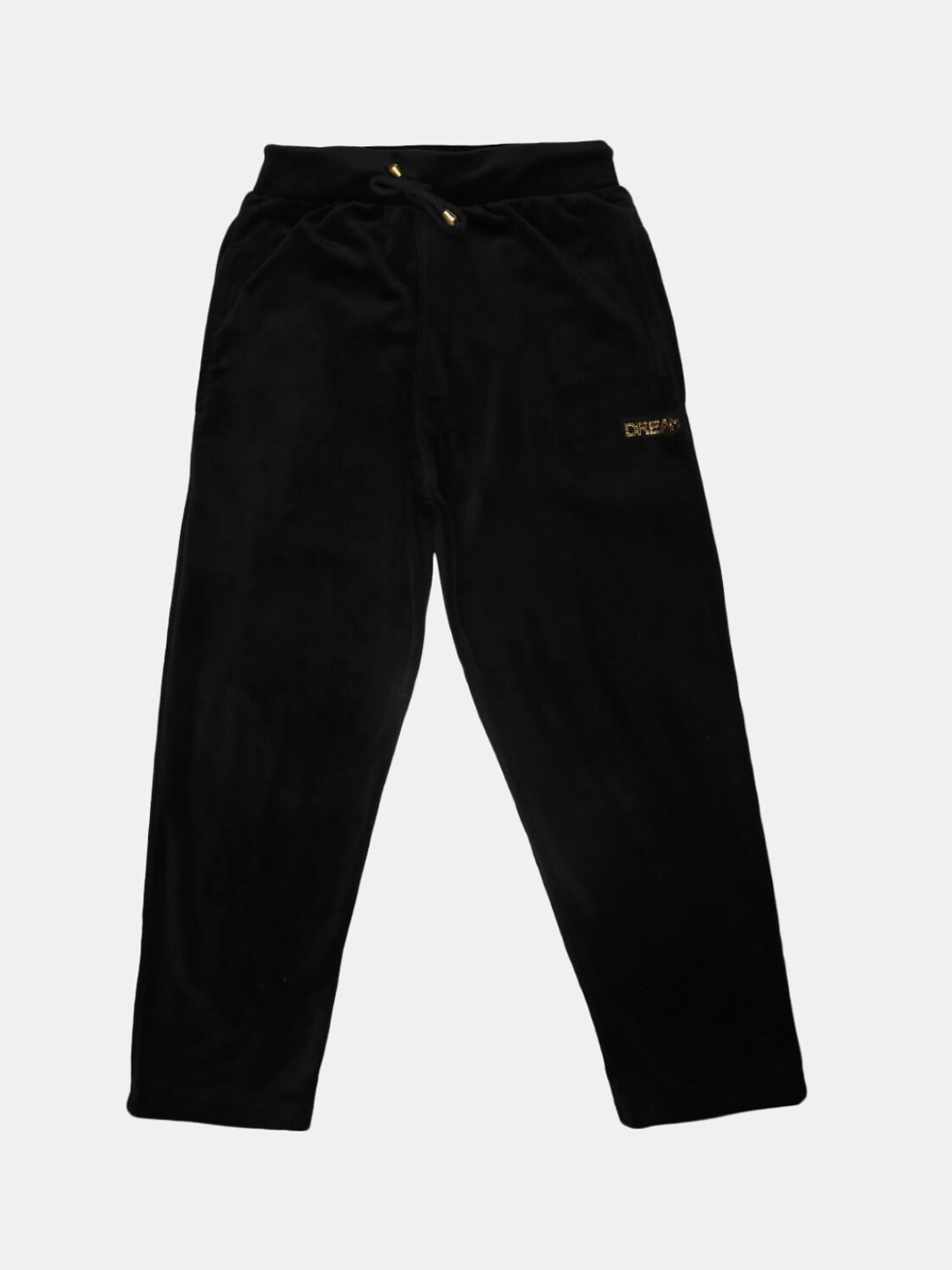 

V-Mart Girls Solid Velvet Track Pants, Black