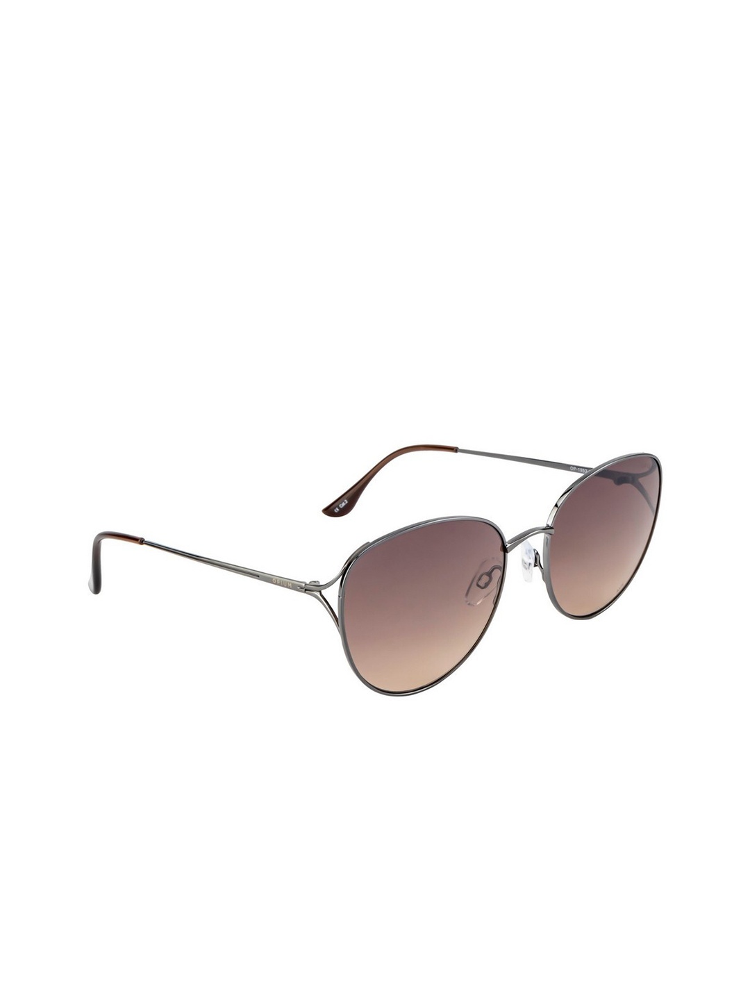 

OPIUM Women Brown Lens & Gunmetal-Toned Round Sunglasses with UV Protected Lens OP-1953-C03, Silver