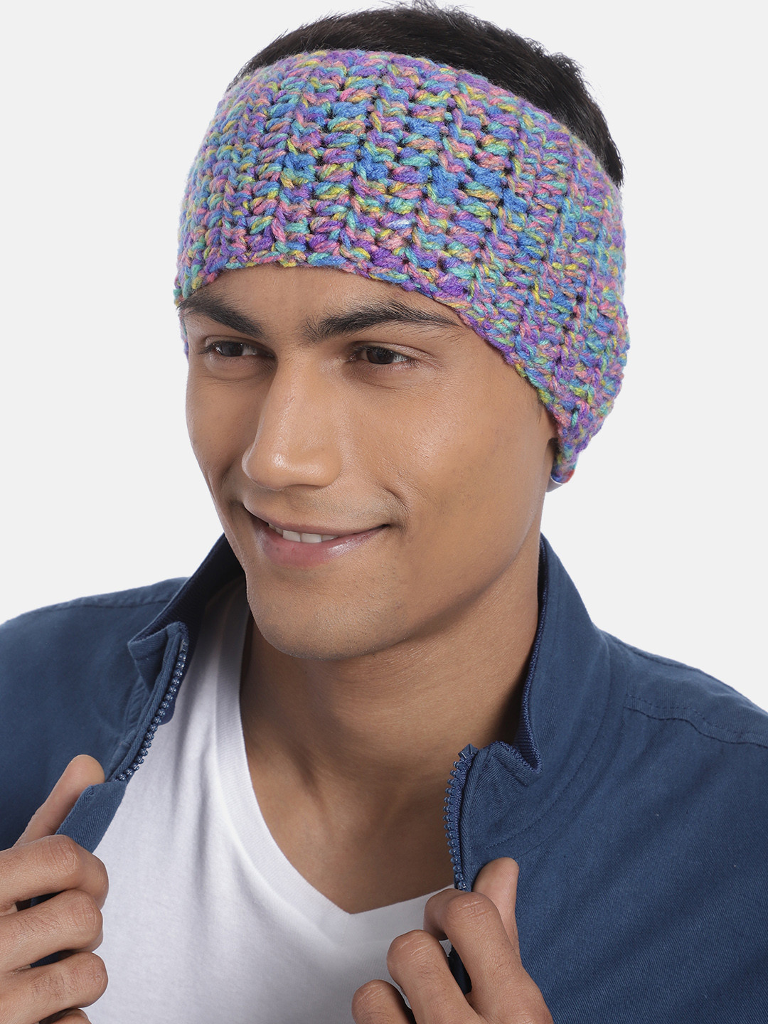 

Magic Needles Women Multi-Coloured Knitted Chill Wrap Headband