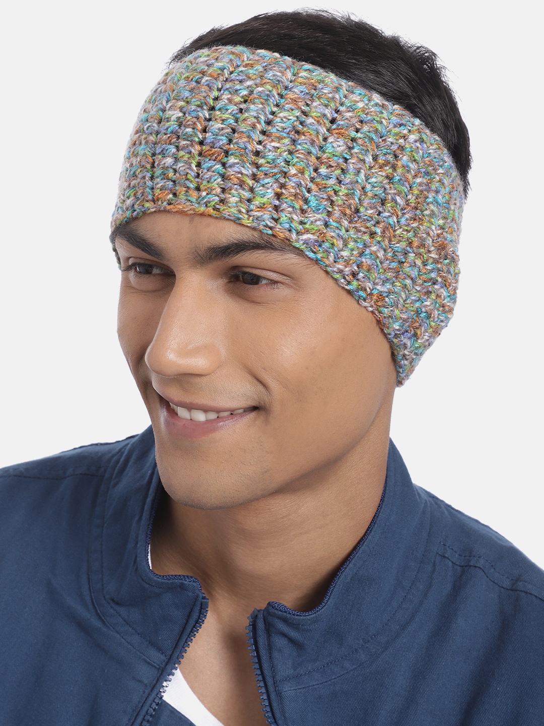 

Magic Needles Women Multi-Coloured Knitted Chill Wrap Headband