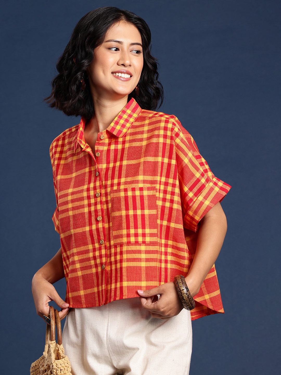 

Taavi Woven Legacy Pure Cotton Checked Casual Shirt, Yellow