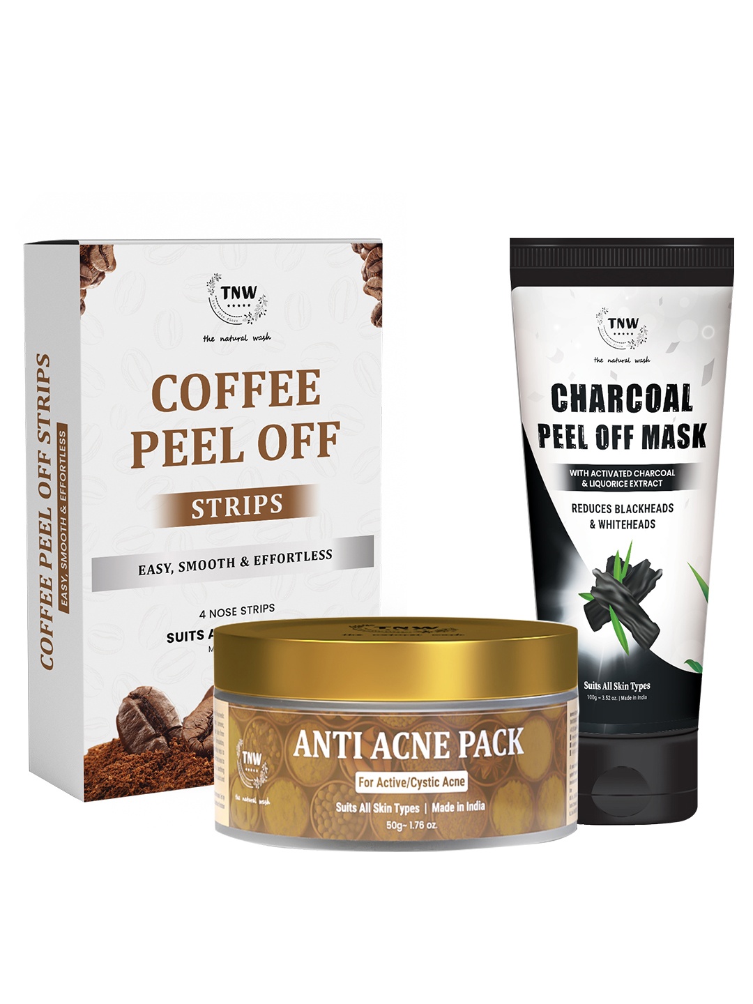 

TNW the natural wash Set Of 3 Black Mask & Peel