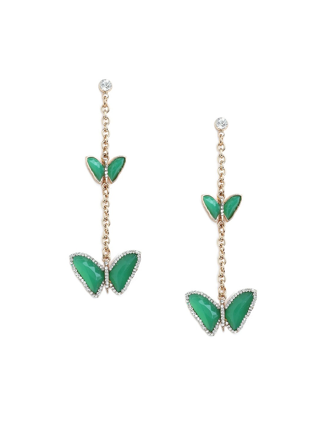 

ALDO Gold-Plated & Green Contemporary Drop Earrings