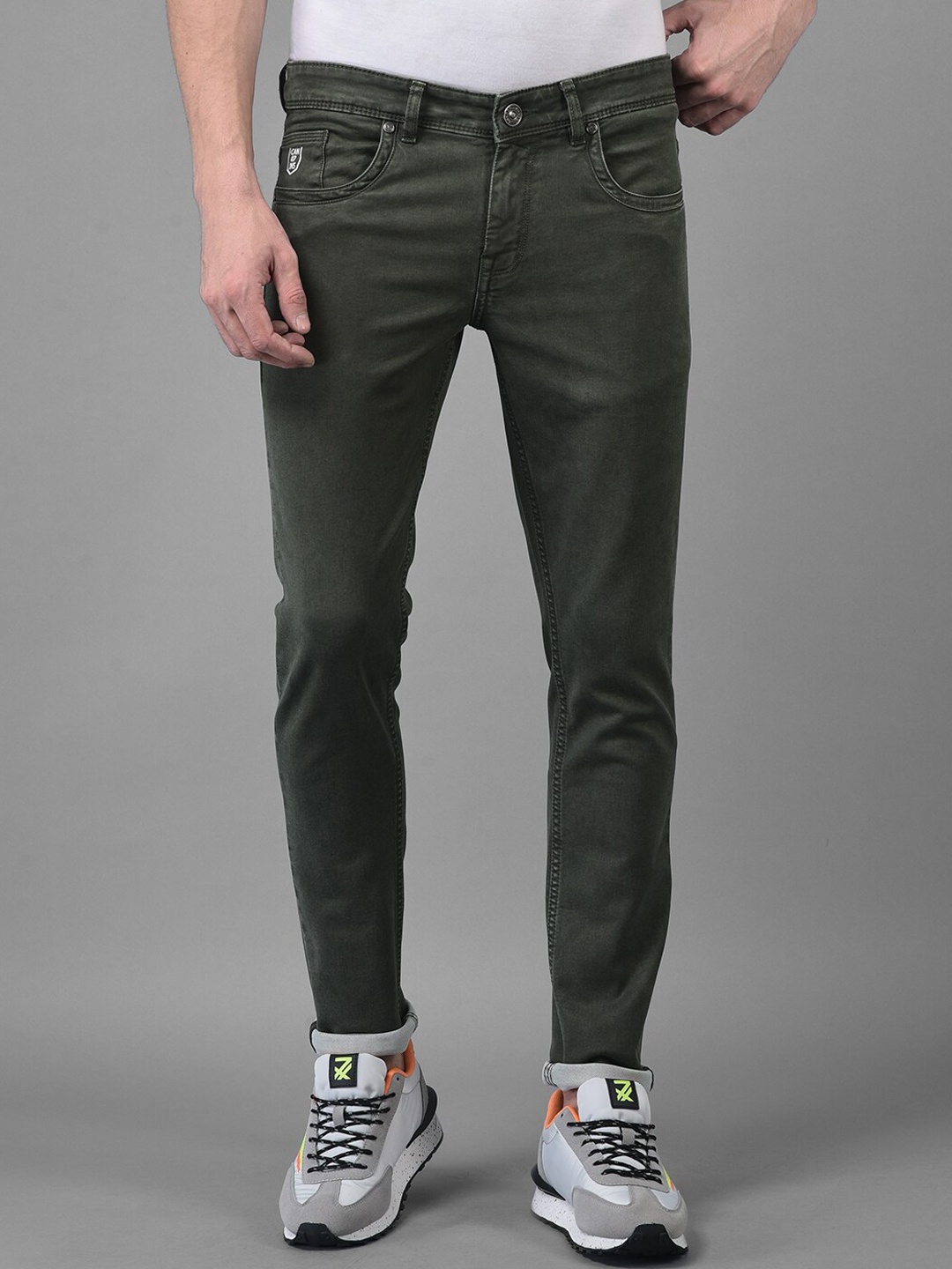 

Canary London Men Olive Green Smart Skinny Fit Stretchable Jeans