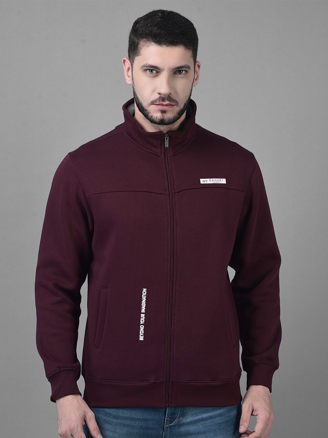 

Canary London Mock Collar Cotton Sweatshirt, Maroon