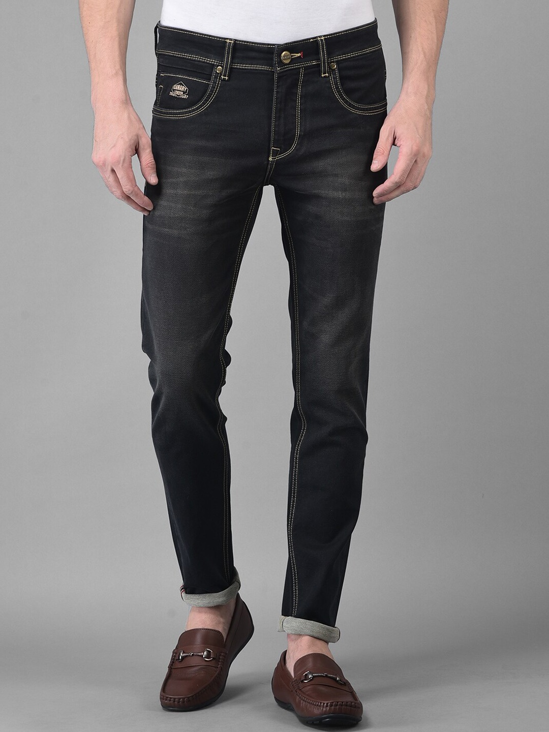 

Canary London Men Black Smart Skinny Fit Light Fade Stretchable Jeans