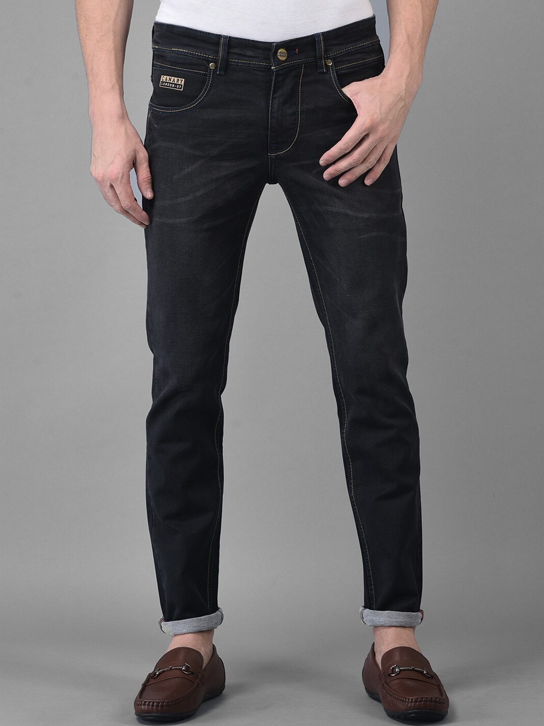 

Canary London Men Black Smart Skinny Fit Stretchable Jeans