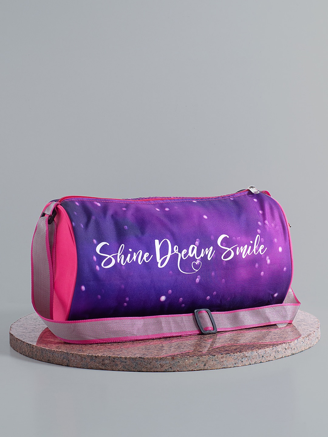 

Golden Peacock Kids Purple Shine Dream Smile Printed Duffel Bag